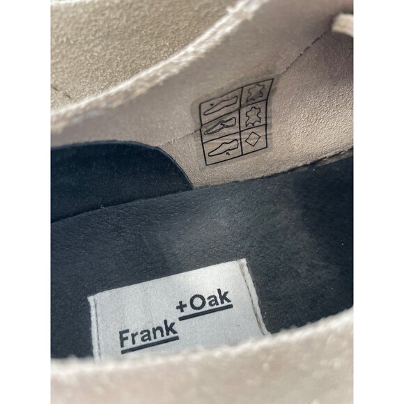 Frank & Oak Shoe Size 7.5 Round Toe Lace Up Suede Leather Taupe Black Streetwear - Picture 4 of 9